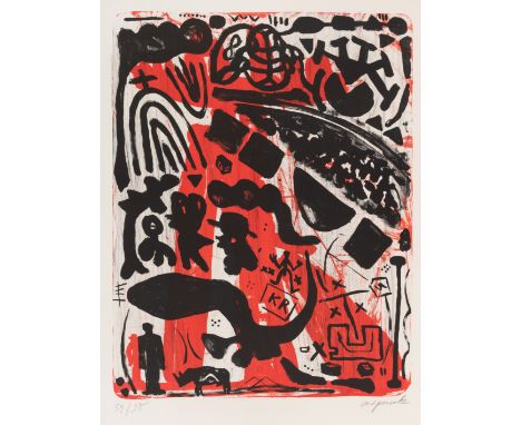 Penck, A.R., d.i. Ralf WinklerDresden, 1939 - Zürich, 2017Blattgröße: 80 x 60 cm; 69 x 53 cm, o. R.Ohne Titel. Farblithografi