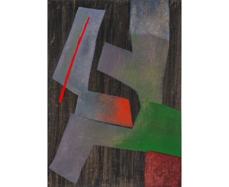 Winter, FritzAltenbögge, 1905 - Herrsching am Ammersee, 197661 x 43 cm, R.Dunkle Komposition, 1972. Öl auf festem Papier. In 