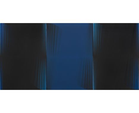 Quinte, LotharNeiße, 1923 - 2000100 x 210 cm, R."Triptychon blau schwarz blau schwarz", 1967. Acryl auf Leinwand. Dreiteilige
