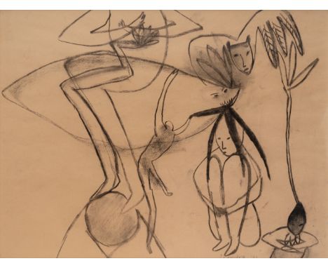 Ikemura, LeikoTsu, Präfektur Mie, Japan, geboren 195941,5 x 55 cm, R.Ohne Titel, 1983. Kohle auf festem Papier. In Bleistift 