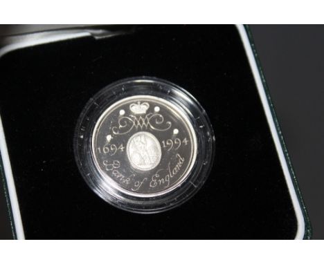 A ROYAL MINT 1994 SILVER PROOF PIEDFORT £2 COIN 'COMMEMORATING THE TERCENTENARY OF THE BANK OF ENGLAND', with COA/Booklet, in