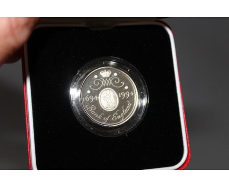 A ROYAL MINT 1994 SILVER PROOF PIEDFORT £2 COIN COMMEMORATING 'THE TERCENTENARY OF THE BANK OF ENGLAND', with COA/Booklet, in