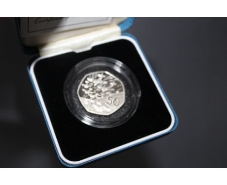 A ROYAL MINT 'D-DAY' COMMEMORATIVE 50 PENCE SILVER PROOF PIEDFORT COIN, with COA/Booklet, in original presentation case