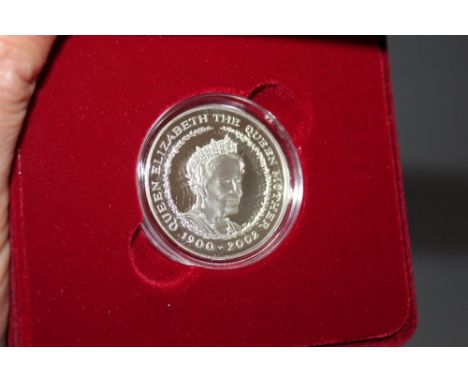 A ROYAL MINT 'HER MAJESTY THE QUEEN ELIZABETH THE QUEEN MOTHER' SILVER PROOF MEMORIAL CROWN, with COA/Booklet, in original pr