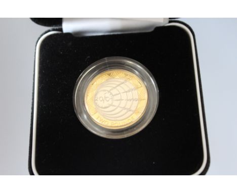 A ROYAL MINT 2001 UNITED KINGDOM SILVER PROOF 'WIRELESS BRIDGES THE ATLANTIC MARCONI 1901' PIEDFORT £2 COIN, with COA/Booklet