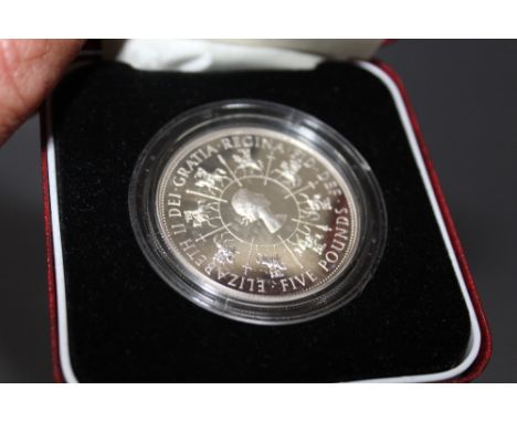 A ROYAL MINT UNITED KINGDOM 'CORONATION 40TH ANNIVERSARY' SILVER PROOF CROWN, with COA/Booklet, in original presentation case