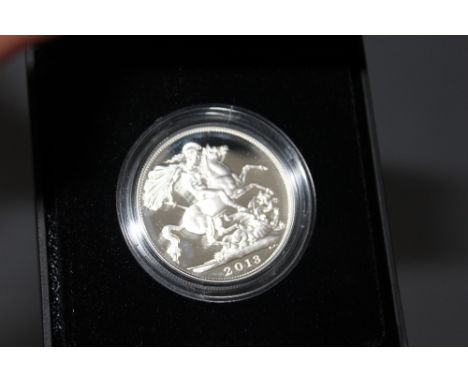 A ROYAL MINT 2013 SILVER PROOF £5 COIN 'THE ROYAL BIRTH', with COA/Booklet, in original presentation case and original outer 