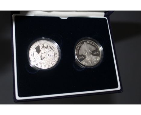 A ROYAL MINT 2005 SILVER PROOF '200TH ANNIVERSARY NELSON - TRAFALGAR' TWO £5 COIN SET, with COA/Booklet, in original presenta