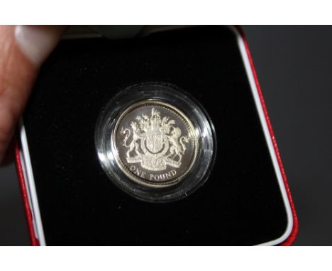 A ROYAL MINT 2003 SILVER PROOF PIEDFORT £1 COIN, with COA/Booklet, in original presentation case