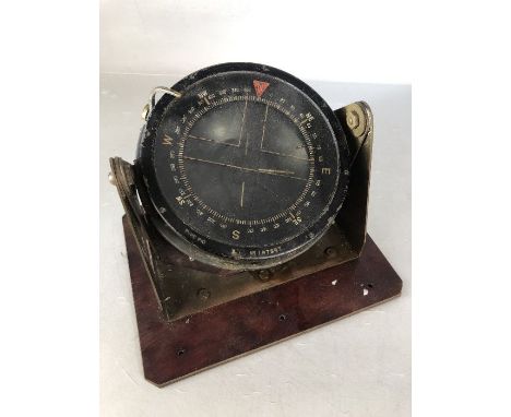  WW II Air Ministry Type P10 compass No. 18789T on a custom mount