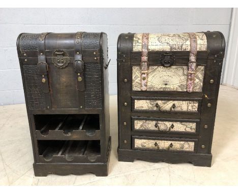 Modern drinks cabinet and a storage unit in the form of vintage trunks