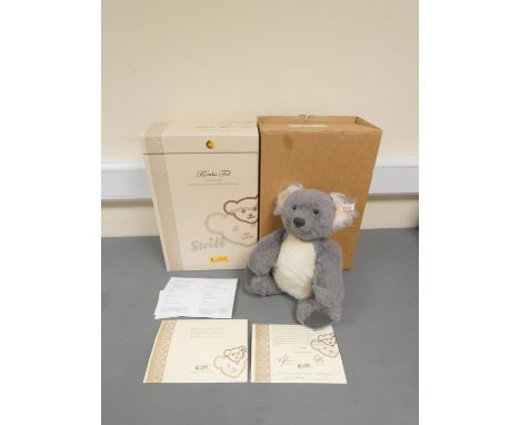 &nbsp;Steiff. Koala Ted, 2005, white tag 661792, produced exclusively for UK and Ireland in grey and white mohair. Complete w