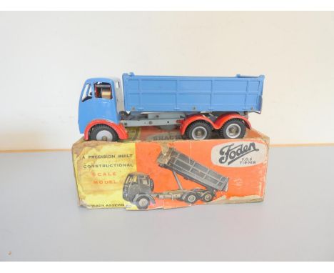 Shackleton Toys. Diecast FG6 Foden Tipper, light blue cab and body, grey &amp; red chassis in original but defective box. 