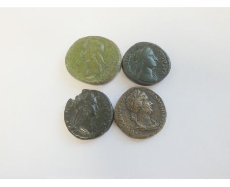 Roman Imperial Coinage. Issues of Sabina (AD83-136) comprising of a Sestertius depicting Venus facing right holding an apple 