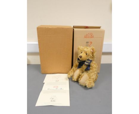 Steiff. Centenary Teddy Bear 1902-2002, 2002, white tag 670985, in blond mohair, with growler. Complete with certificate and 