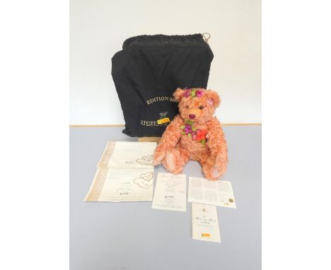 Steiff. Marianne Meisel Teddy Bear, Club Edition 2007, white tag 420771. Rose coloured mohair. Complete with certificate and 