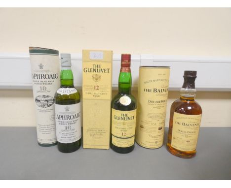 The Balvenie Doublewood 12 years old single malt scotch whisky, 70cl, 40% vol, with The Glenlivet 12 years old single malt sc