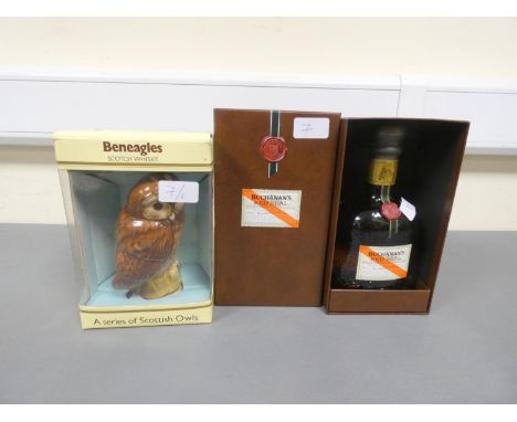 Buchanan's Red Seal Blended Scotch Whisky, 75cl, 40% vol, boxed, with Beneagles Scotch Whisky ceramic tawny owl decanter with