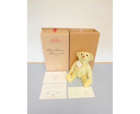Steiff. British Collector's Yellow Teddy Bear, 2003, white tag 660955, produced exclusively for UK and Ireland, golden mohair