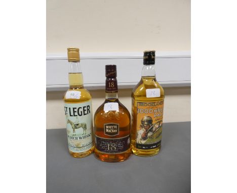 Three bottles of Blended Scotch Whisky, Old bottle of St Leger, Distilled and Bottled by Hill Thomson &amp; Co Ltd, Edinburgh