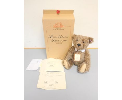 Steiff. British Collector's Teddy Bear, 2004, white tag 661372, produced exclusively for UK and Ireland, caramel mohair, with