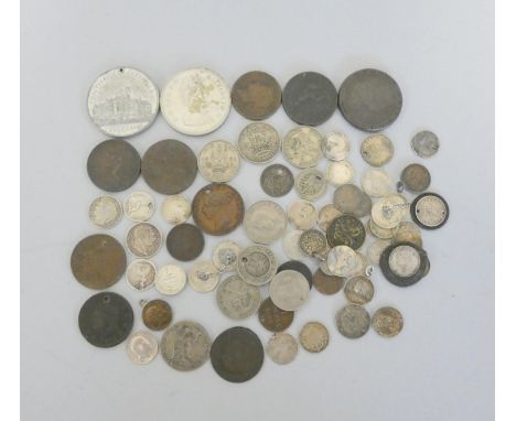 Collection of silver and world coins to include a 1902 Edward VI threepence proof finish, a Danish 1714 Frederik IV 16 Skilli