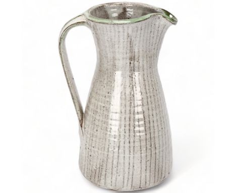 DAVID LEACH (1911-2005), British, a grey and green glaze jug with sgraffito lines, makers mark to base, height 22cmGood condi