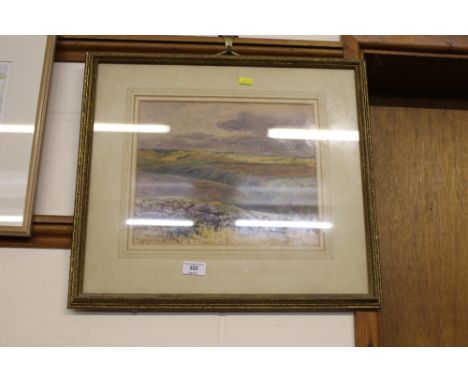 D K Kennett, watercolour landscape study of a moorland scene 
