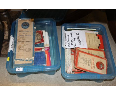 Two boxes of Ordnance Survey maps 