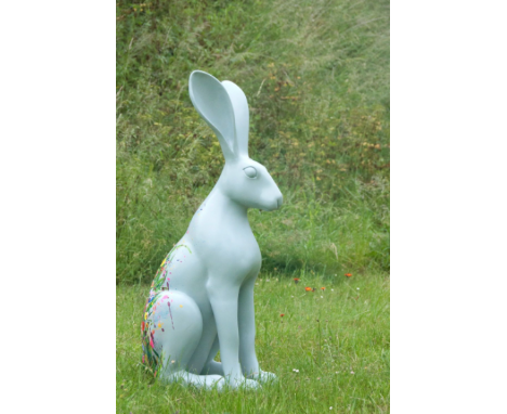 The back of this hare shows Hannah's take on a very wild wildflower meadow. The name Campanula Rotundifolia - otherwise known