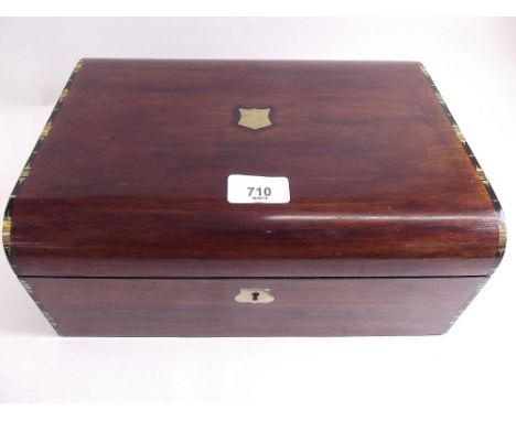 A 19th century rosewood writing slope inlaid mother of pearl and with fitted interior