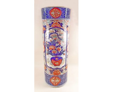 A late 19th century Japanese Imari stick stand, 61 cm tall