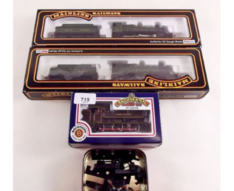 Three railway models:-  Mainline 5322 (runs poorly), Mainline part for 2-6-0 and Bachmann L99 (needs attention)