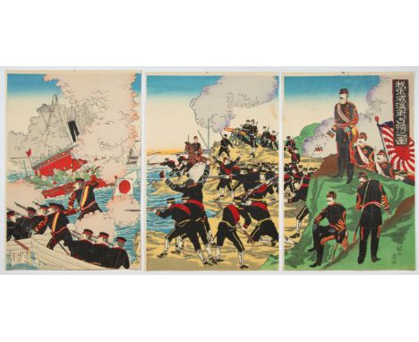 Artist: Chikanobu Yoshu (1838-1912)Title: Japanese Army Occupied WeihaiweiSeries title: The First Sino and Japanese WarPublis