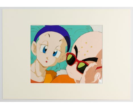 Characters: Krillin and Bulma Series: Dragon Ball Z Studio: Toei Animation Date: 1989-1996 Condition: Line art fading. Mounte