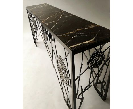 CONSOLE TABLE, matching previous lot, 176cm x 41cm x 83cm H. 