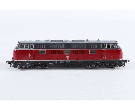 Fleischmann Diesellok ”221 131-6”, Spur H0, rot/grau, Alterungsspuren, Z 3