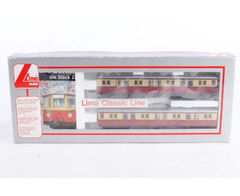 Lima Triebwagen 208408 K, Spur H0, 2-teilig, creme/rot, Alterungsspuren, OK, Z 2
