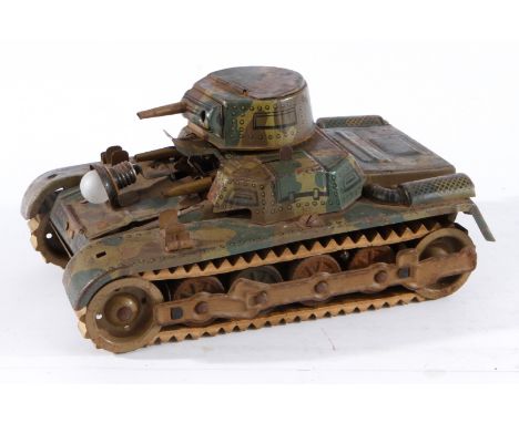 Gama Panzer, Mimikry, mit elektr. Beleuchtung, Uhrwerk def., NV, LS/RS, L 18,5, zum Herrichten