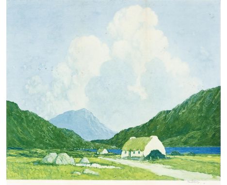 ***PLEASE NOTE CATALOGUE DESCRIPTION SHOULD READ AFTER PAUL HENRYAFTER PAUL HENRY Cottages in Western LandscapeColoured print