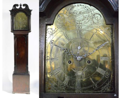 THOMAS MORGAN, EDINBURGH; a George III mahogany eight day longcase clock, the arched brass dial set with Roman numerals and i