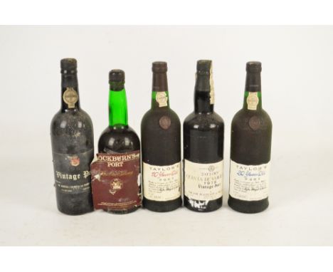 Five vintage bottles of port; 3x Taylor's, 1x Cockburn's and a 1966 Quinta Do Cochao (5).