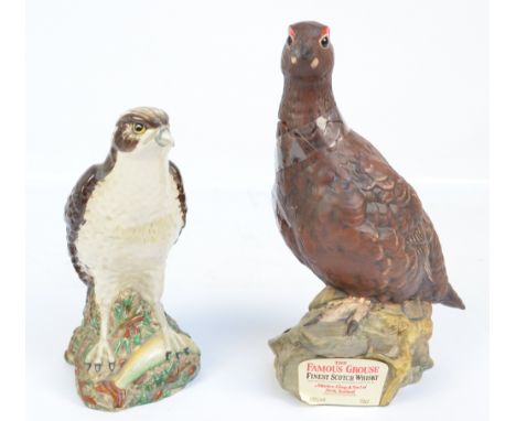 A Royal Doulton "The Famous Grouse" Scotch whisky decanter modelled as a grouse, a further Whyte & Mackay whisky "Osprey" dec