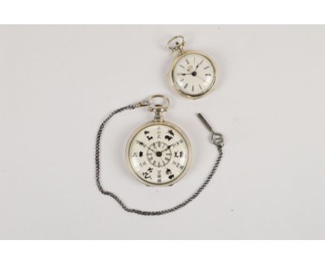 BOEVET OF FLEURIER; two rare white metal cased Chinese lever pocket watches, both with circular dials with Chinese inscriptio