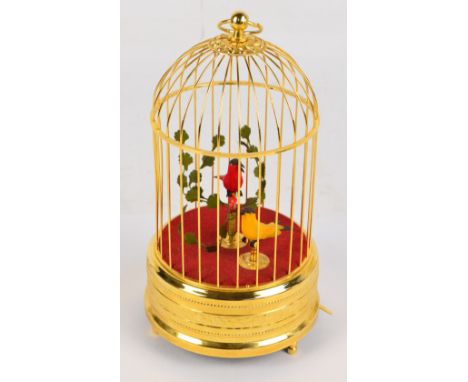 A modern musical automaton singing birdcage, height 27.5cm.