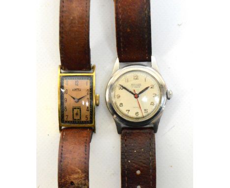 SAVILLON; a stainless steel cased Incabloc waterproof manual wind wristwatch, the circular dial set with Arabic numerals, and
