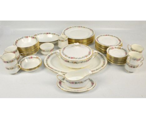 A Paragon 'Belinda' dinner service comprising ten dinner plates, ten side plates, ten soup bowls, three breakfast bowls, one 