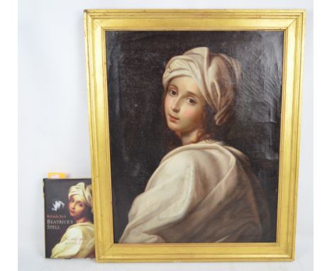 P CESARONI (mid 19th century) AFTER GUIDO RENI; oil on canvas, portrait of Beatrice Cenci, signed and dated middle right "Rom