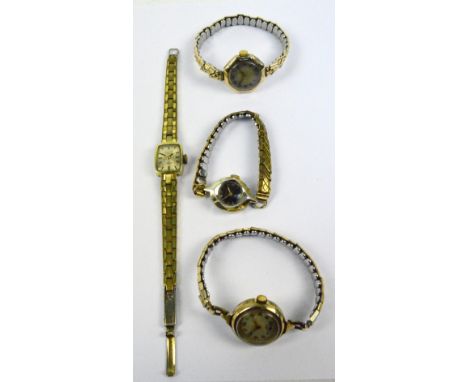 A 1930s 9ct yellow gold cased lady's manual wind wristwatch, the octagonal case with circular dial set with Arabic numerals, 