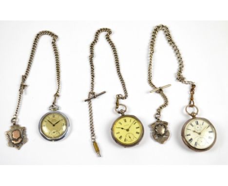 JOHN MARSH OF SHREWSBURY; a late 19th century silver cased open face pocket watch, the circular enamel dial set with Roman nu